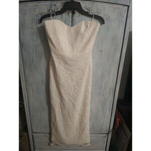 Bardot Lace Strapless Dress Feminine Lace Cottage Core Small